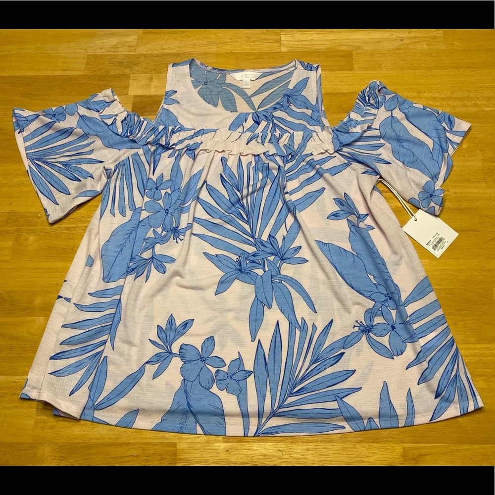 LC Lauren Conrad ruffle cold shoulder top. NWT